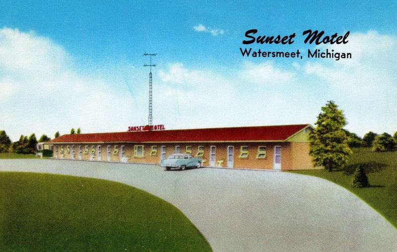 Sunset Motel - Old Postcard